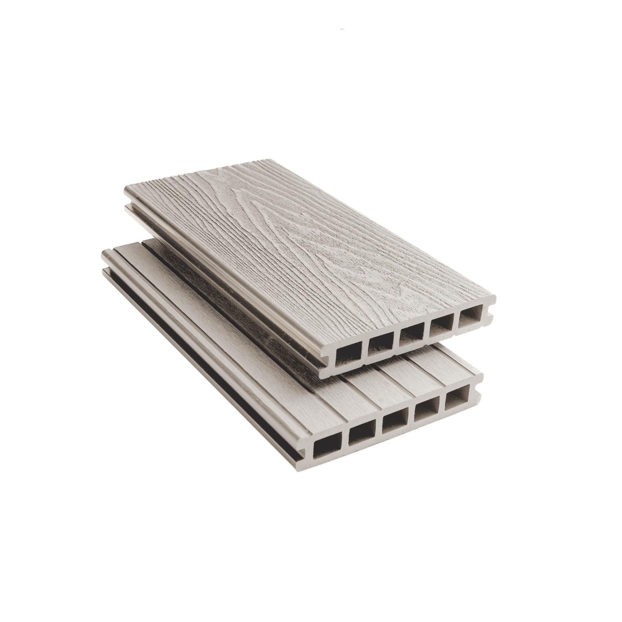 Tuda Grass Direct | 3.6m Composite Decking Boards WPC โ Deep Embossed Woodgrain Effect | 9 Colours | Fixings & L-Shaped Edging Trims Included | (4 sqm | 8 Boards, Ash) โ image 1