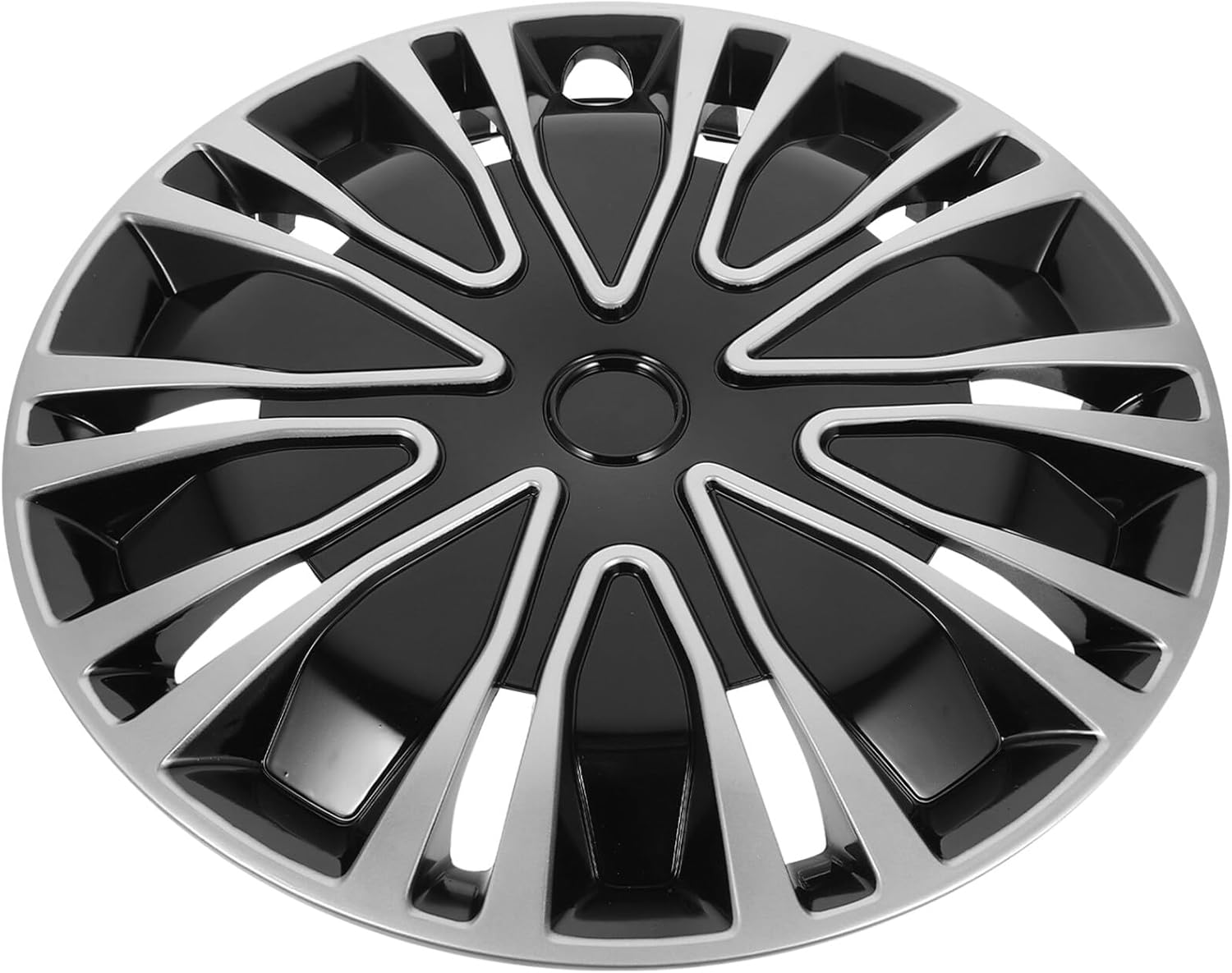 VALICLUD Hubcap 15 Inch Sliver Black Hubcaps Wheel Covers Car Wheel