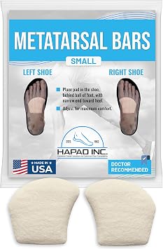 HAPAD Metatarsal Bars - Metatarsal Foot Pads for Women & Men, Small Pack of 1 - Supportive, Breathable, Comfortable, Ball of Foot Pad for Shoes & Heels - Cushions for Metatarsalgia, Small Arch