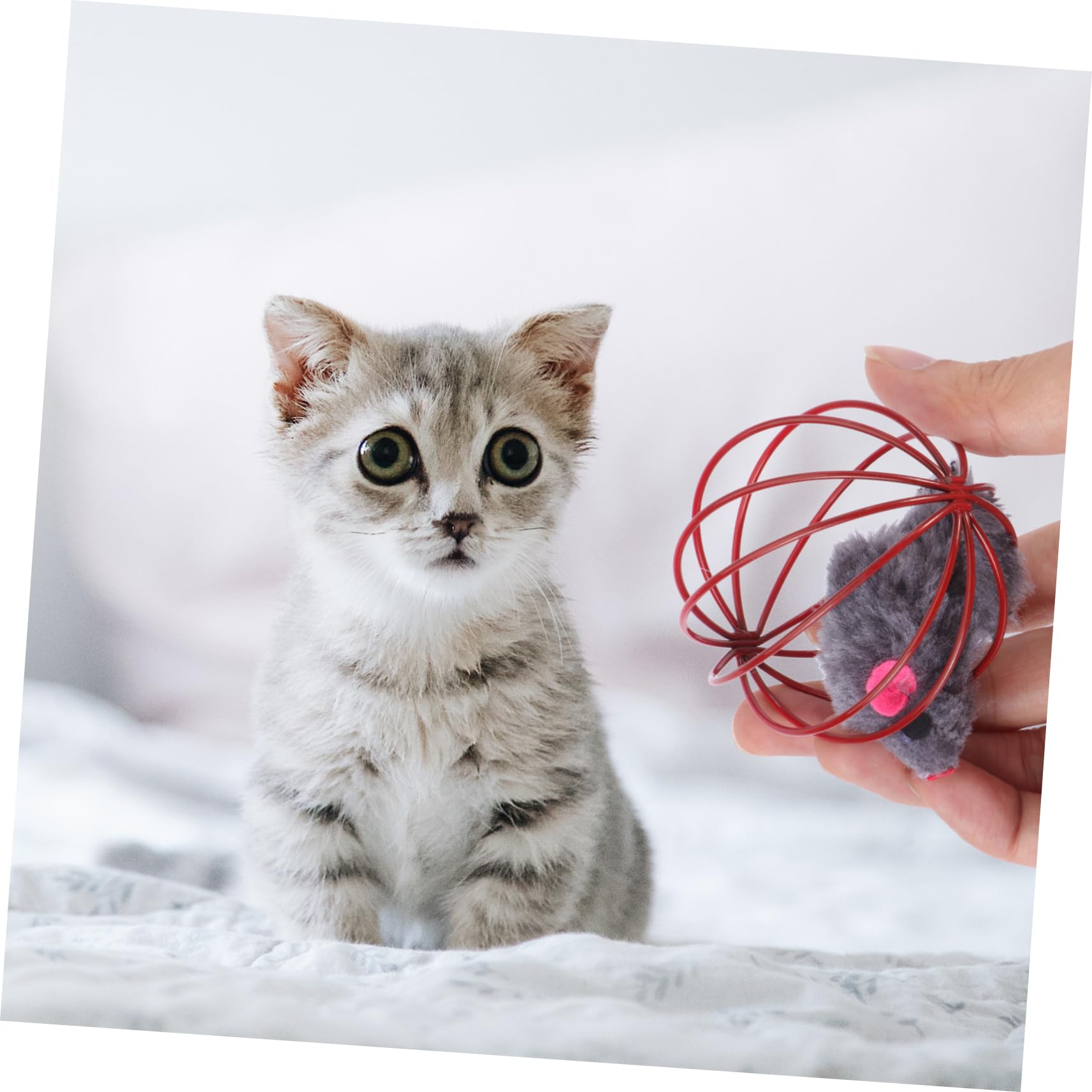 Kisangel 15piezas Juguetes para Gatos De Ratón Interactivas Estimulación De Instintos Naturales Color Aleatorio Juguetes para Mascotas