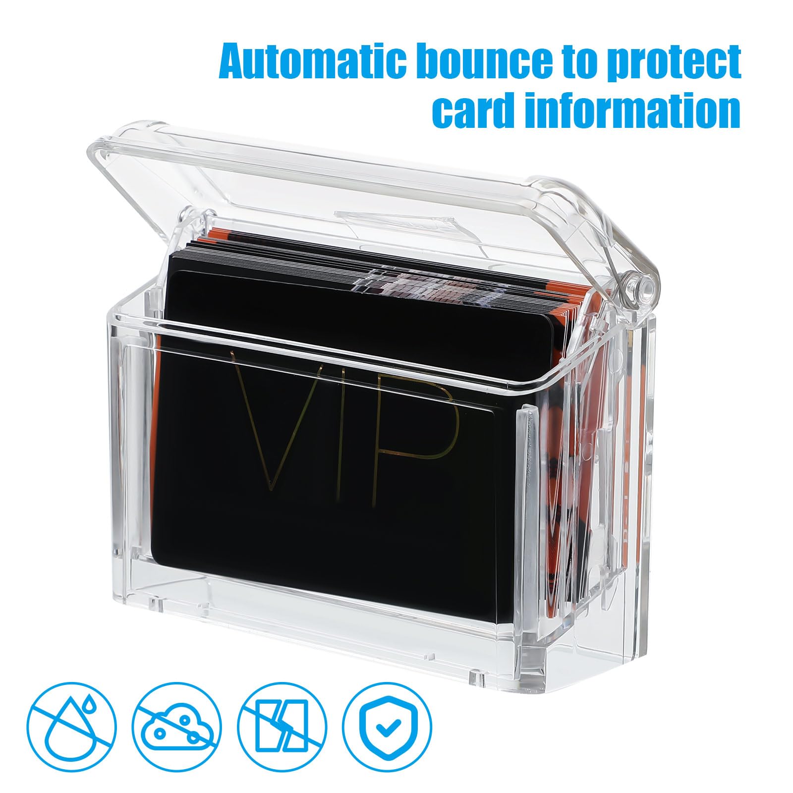 Tarjetero acrílico para tarjetas de visita al aire libre, soporte de pared, puerta transparente, soporte para tarjetas de visita para coche con calcomanía Take One para oficina, tienda, camión, pared,