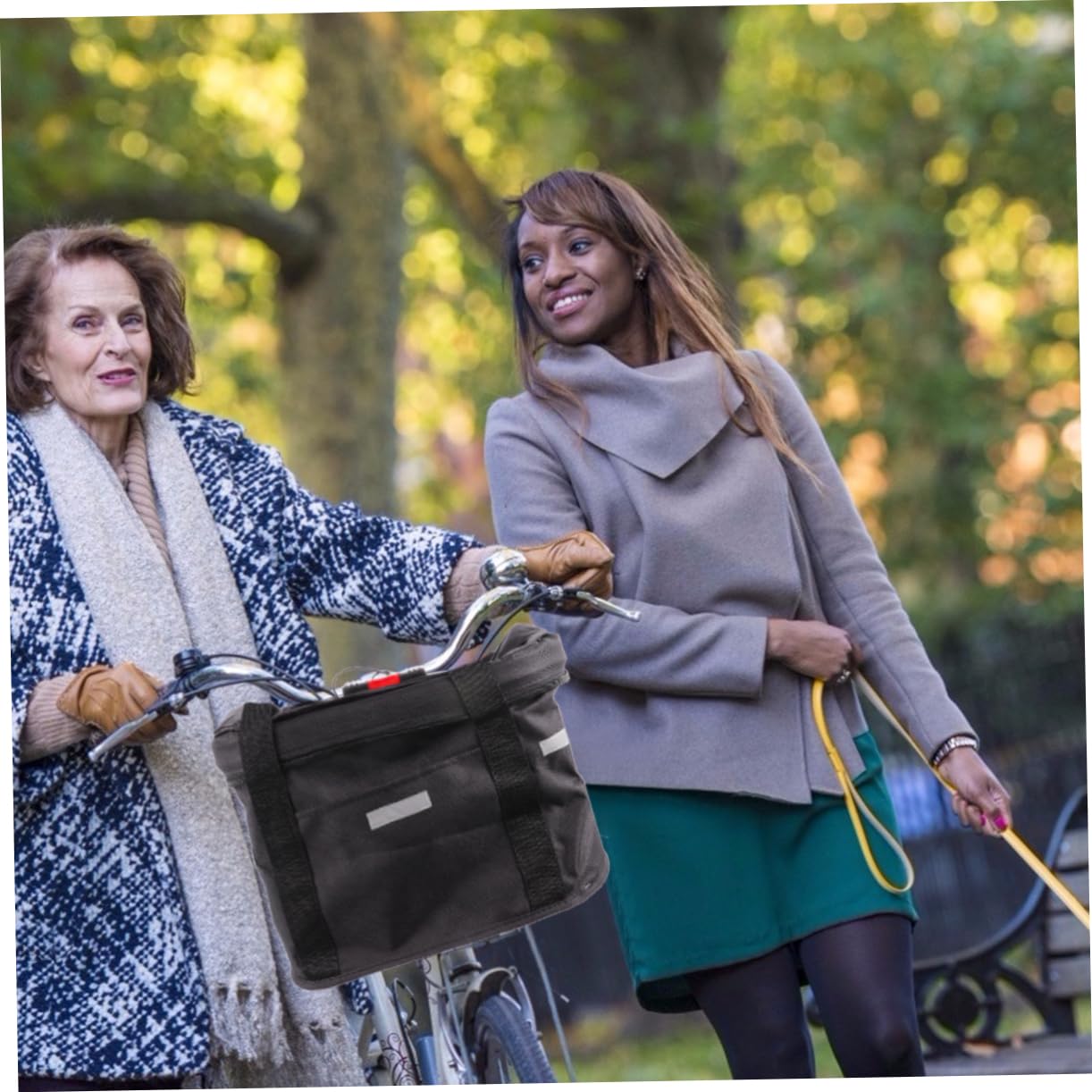 ibasenice Cestino Bici Pieghevole Oxford Nero capacità Ampia e Struttura Sottile in Alluminio, Resistente e Elegante per Bicicletta Elettrica