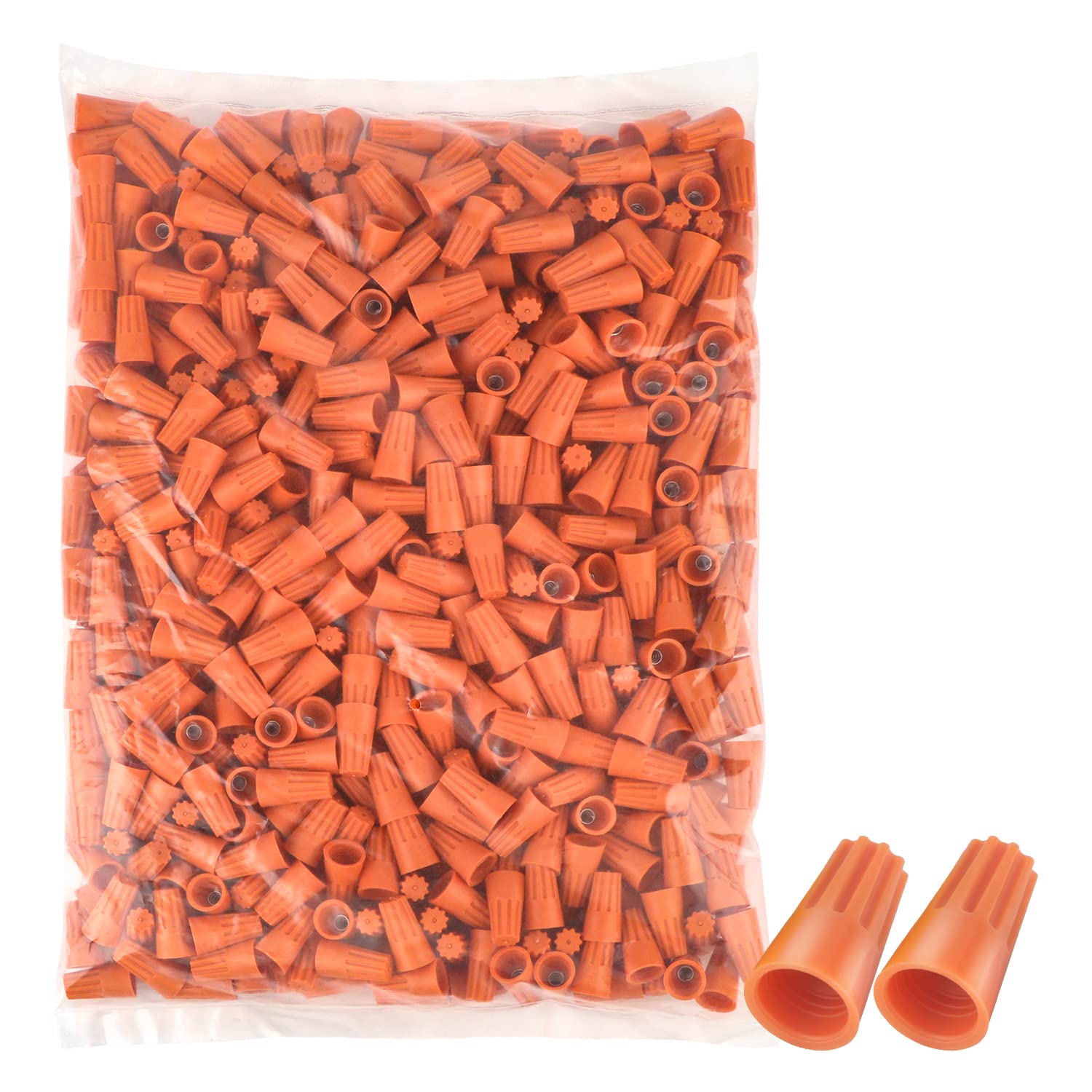 Wire Conectors Nuts,Wire Twist 500 PCS Orange Electrical Screw Springs Caps Terminals Stainless Assortment Set Wire Connectors AWG 20-12