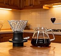 Vista 4 de BeeCa Clever Immersion Pour Over Dripper, Glass Coffee Maker with One-Switch Control for French Press & Drip Styles, Beginner-Friendly All-in-One