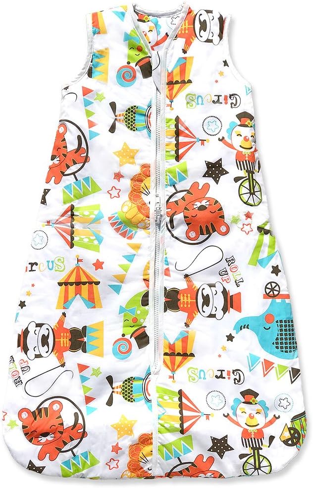 Kiddy Kaboosh Toddler Sleeping Bag - Circus Time - Summer Weight, 1.0 Tog, Size 3-6 Years - Adjustable Length