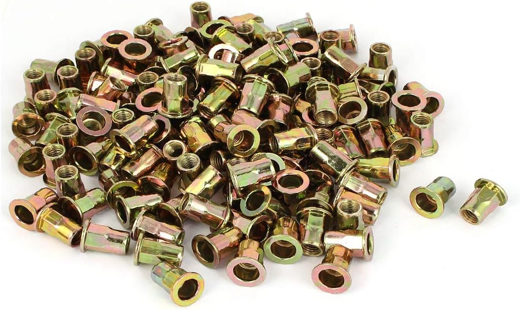 New Lon0167 M8 x Featured 19mm Flat Head reliable efficacy Half Hex Body Insert Rivet Nut s Fasteners 200pcs(id:198 05 c9 da6)
