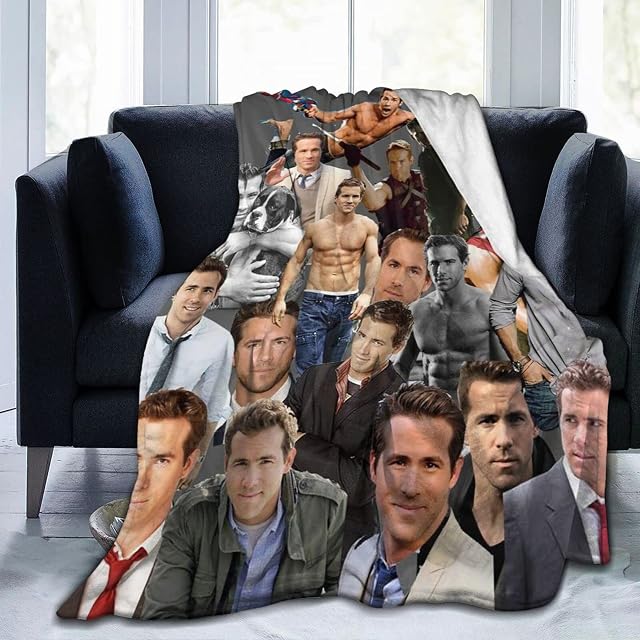 Ryan Reynolds Fleece Throw Blanket, Ultra Soft Cozy Luxury Fuzzy Blanket for Couch Bed Sofa, Lightweight Warm Plush Blankets Bedding for All Season 50X40 in