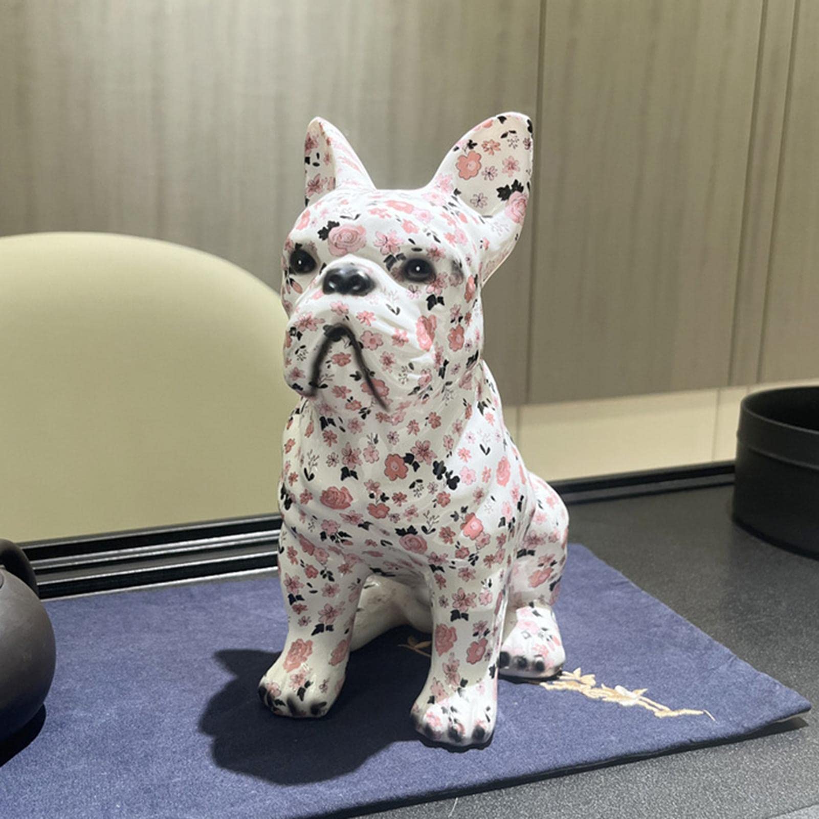 Stronrive Colourful Graffiti Bulldog Sculptures, Graffiti Art Standing French Bulldog Statue Ornament, Home Decor Bulldog Splatter Colorful Dog Art Figurine Resin Craft Ornament Dog Lover