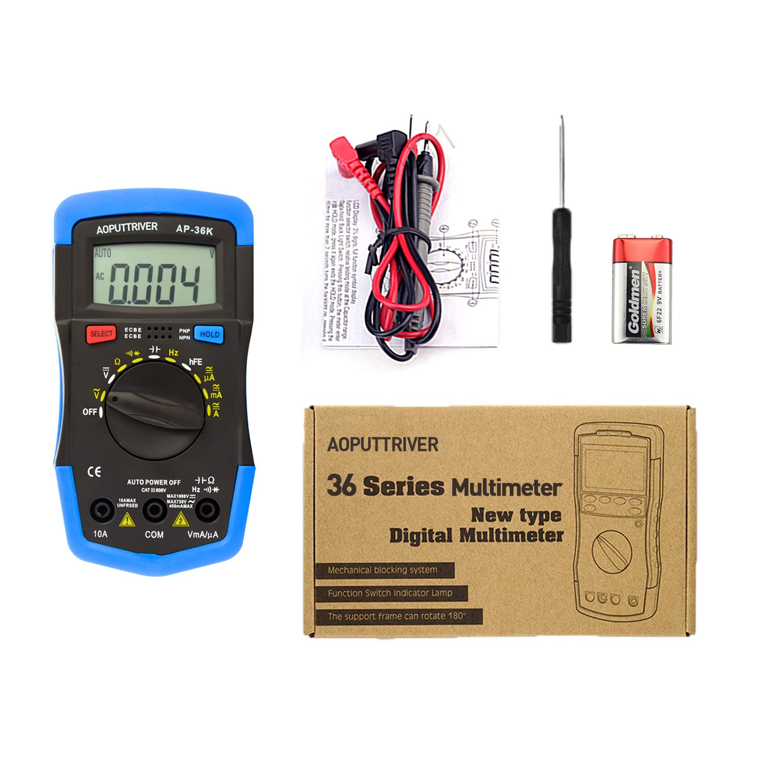 Multimeter Tester TRMS 4000 Counts Digital Multimeter with DC AC Voltmeter and Ohm Volt Amp Meter ; Measures Voltage, Current, Resistance; Diode Continuity,Tests Live Wire, Continuity