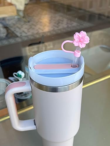 Miniatura 7 de 5 tapas de pajilla, cubiertas de paja de flores de 0.315 in para Stanley Cup Fit Stanley vaso de 20, 30 y 40 onzas, cubiertas de paja Stanley para