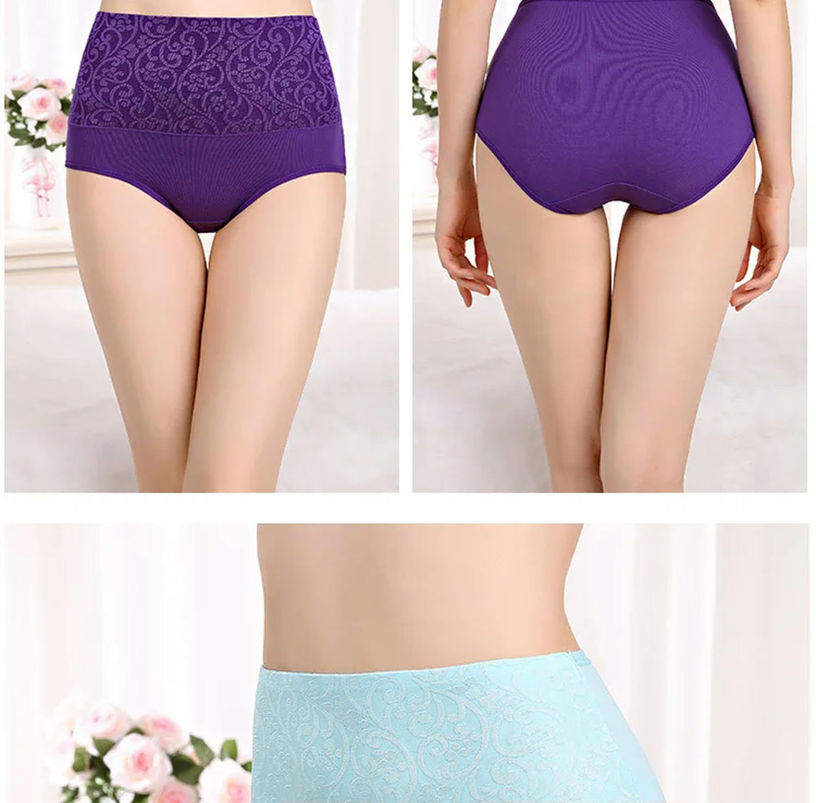 Mutande Donna Cotone Brief di Recupero Postpartum di Biancheria Intima Femminile per Mutandine Ad Alta Vita per Donne per Donne Permanenti Sexy Plus Size 3pcs-nk81-3bk-4xl