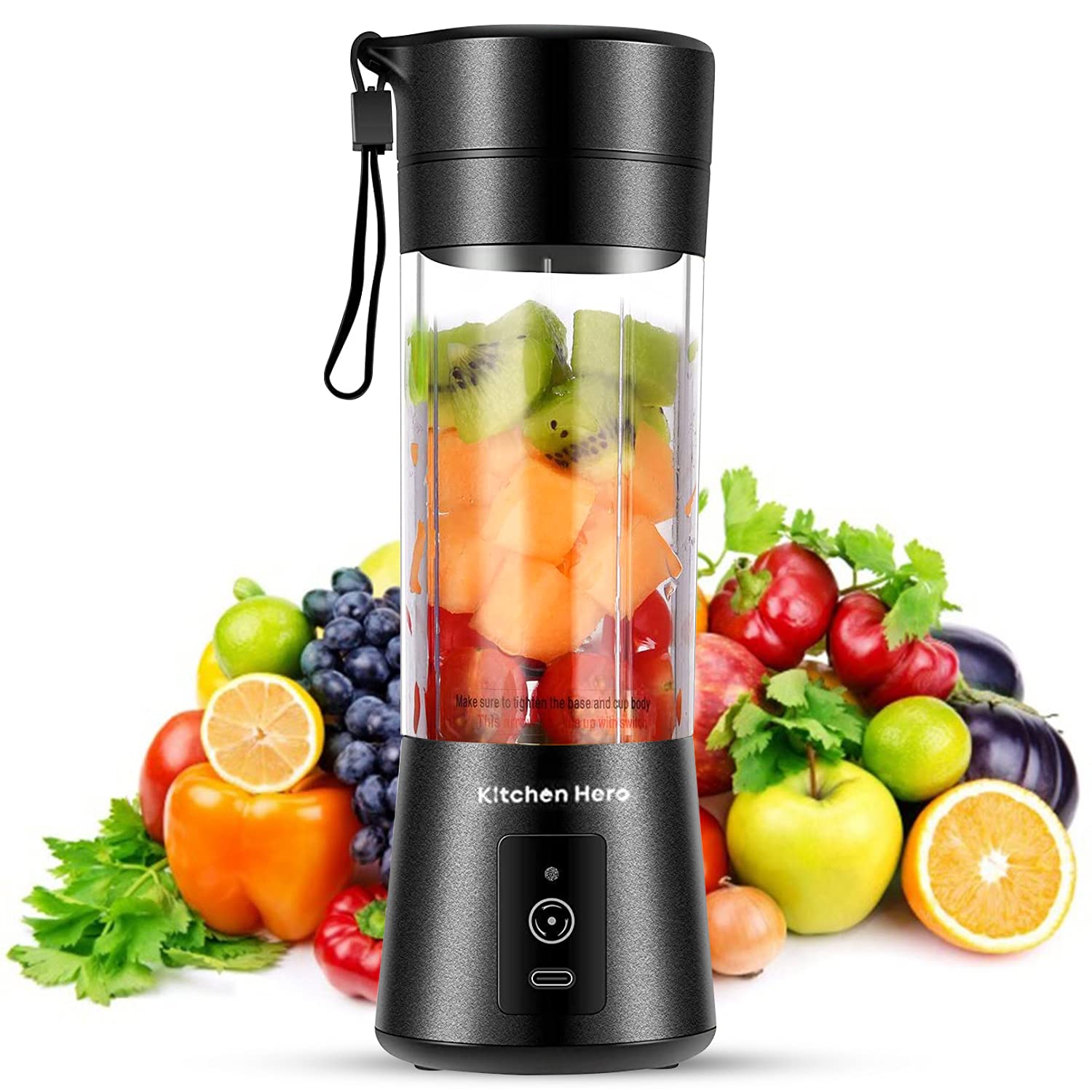 Mixeur smoothies portable rechargeable USB-C avec 6 lames 3D pour voyage