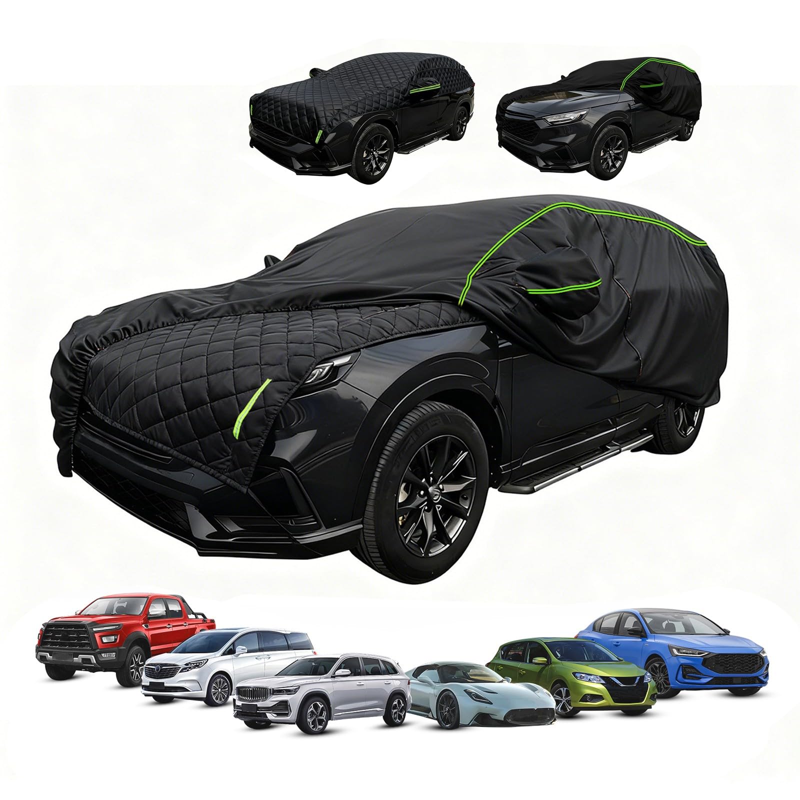 Anti-Hail Car Cover para Audi Q7 4M 2015–Present,Combinazione antigrandine multistrato ispessita 2 in 1, Engrosamiento,protección contra Granizo,Resistente a La Lluvia,La Nieve-fre564