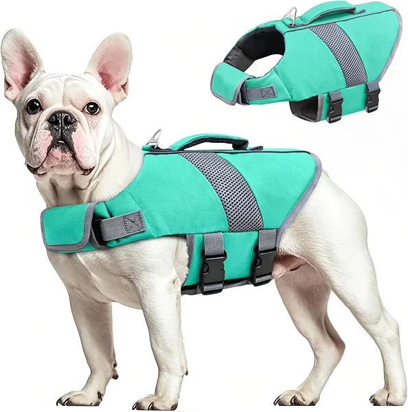 Mosucoirl Dog Life Jacket High Flotation,Shark Dog Lifesavers Floats Coat High Visibility Reflective Pet Safety Vest Swimsuits Small Medium Large Dog Life Vest for Swimming Boating Surfing Kayaking
