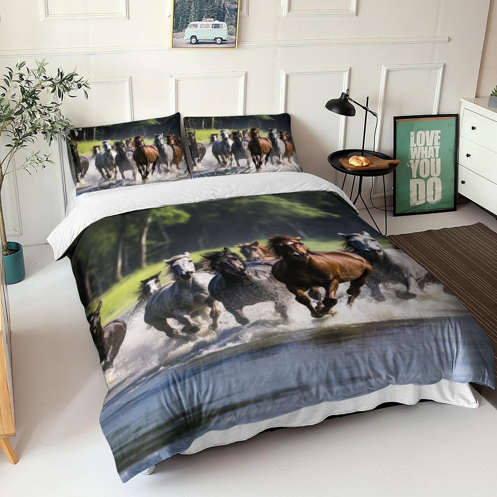 Housse de couette cheval 3D pour créer une ambiance nature dans la chambre