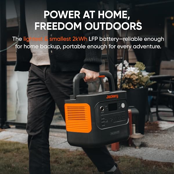 Jackery Explorer 2000 v2 Portable Power Station, 2042Wh LiFePO4 Home Backup Battery, 2200W Solar Generator with 20ms UPS, USB-C PD 100W Fast Charging for Emergencies, Power Outages, Outdoor Camping - 3