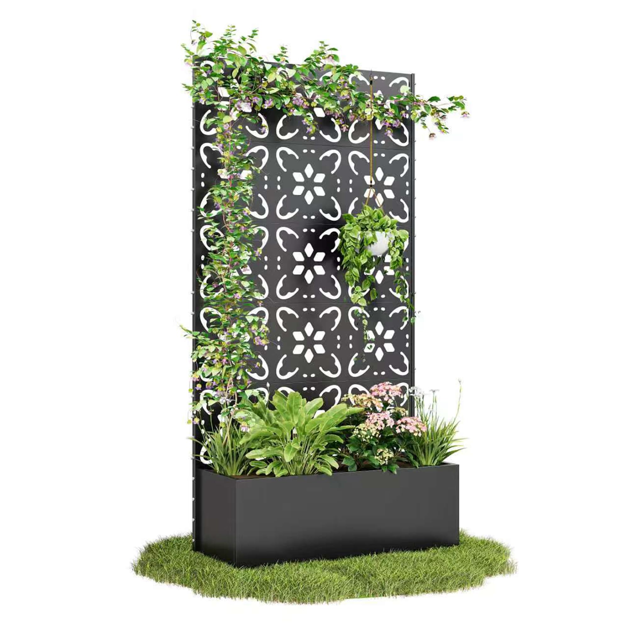Bevivog Outdoor Privacy Screen with Planter Box