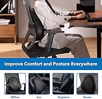 Vista 7 de Mount-It! Cojín para silla de oficina, almohada de apoyo lumbar para silla de oficina, soporte de espalda para trabajo, oficina, juegos con relleno
