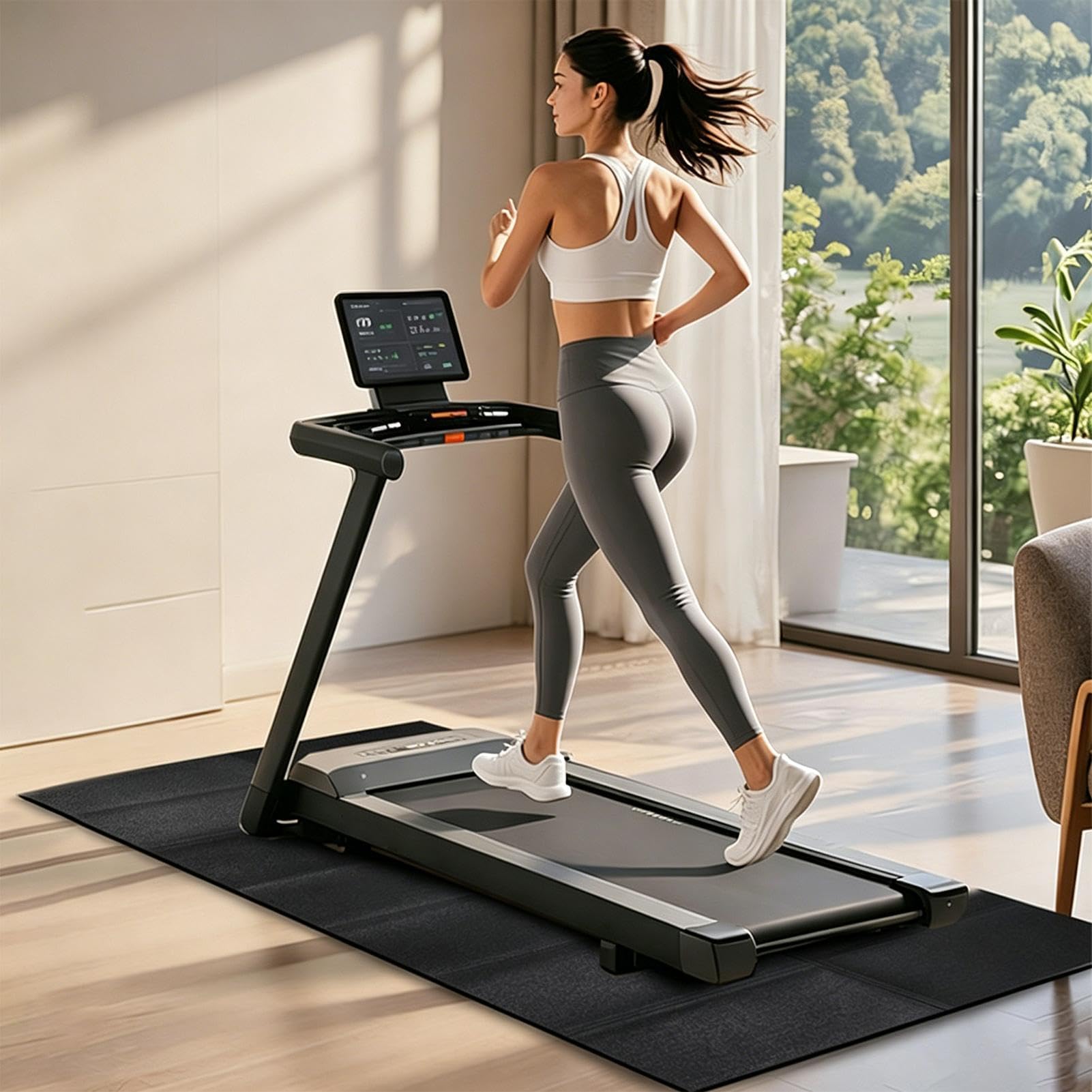 Alfombrilla para Cinta de Correr Antideslizante Impermeable Y Antivibración | Esterilla Protectora de Suelo para Bicicleta Estática Elíptica Bicicleta Indoor Entrenamiento Banco Pesas Y Oficina En