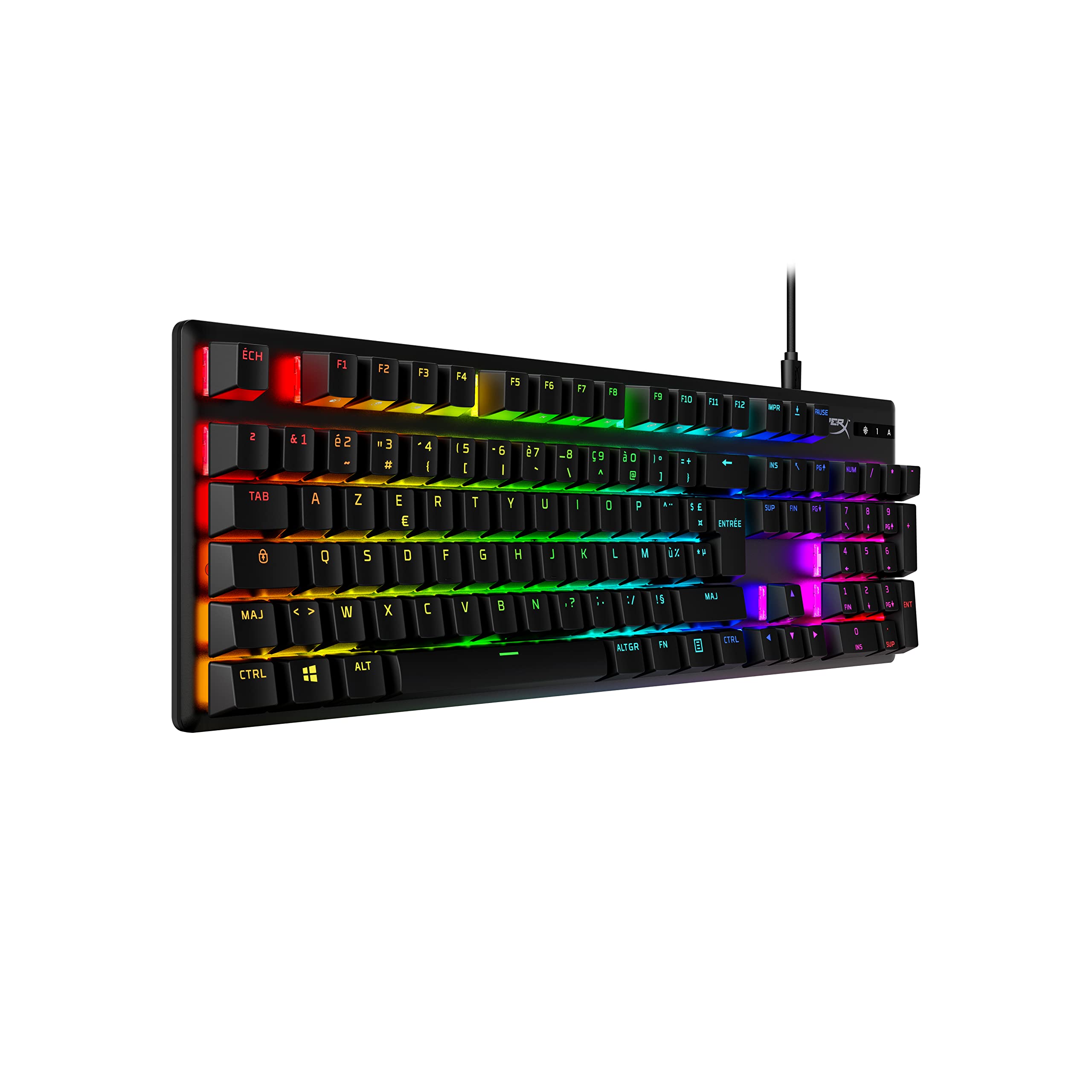HyperX Alloy Origins PBT-Teclado mecánico para Juegos, RGB, Tapas de Teclas PBT, RGB, Interruptores mecánicos, Compacto, Portátil, Cuerpo de Aluminio Resistente, Pie Ajustable