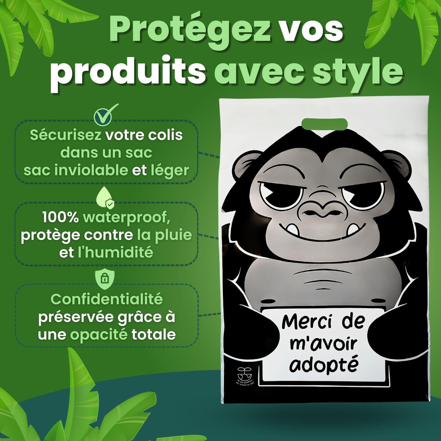 50 Emballage Colis Vinted, Enveloppes Plastiques d’expédition 45x35cm Opaque avec Poignée, Poche à Bordereaux A5, Sac Plastique Auto-Adhésif, Pochette Colis Vêtement, Chaussures, livres, Grand format