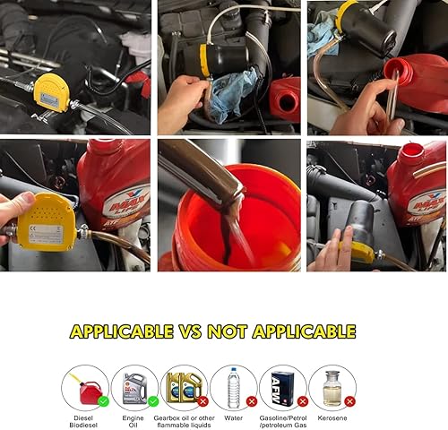 Miniatura 5 de Extractor de bomba de cambio de aceite de 12 V 60 W, extractor de bomba de aceite y líquido diésel, bomba de cambio de aceite, bomba de