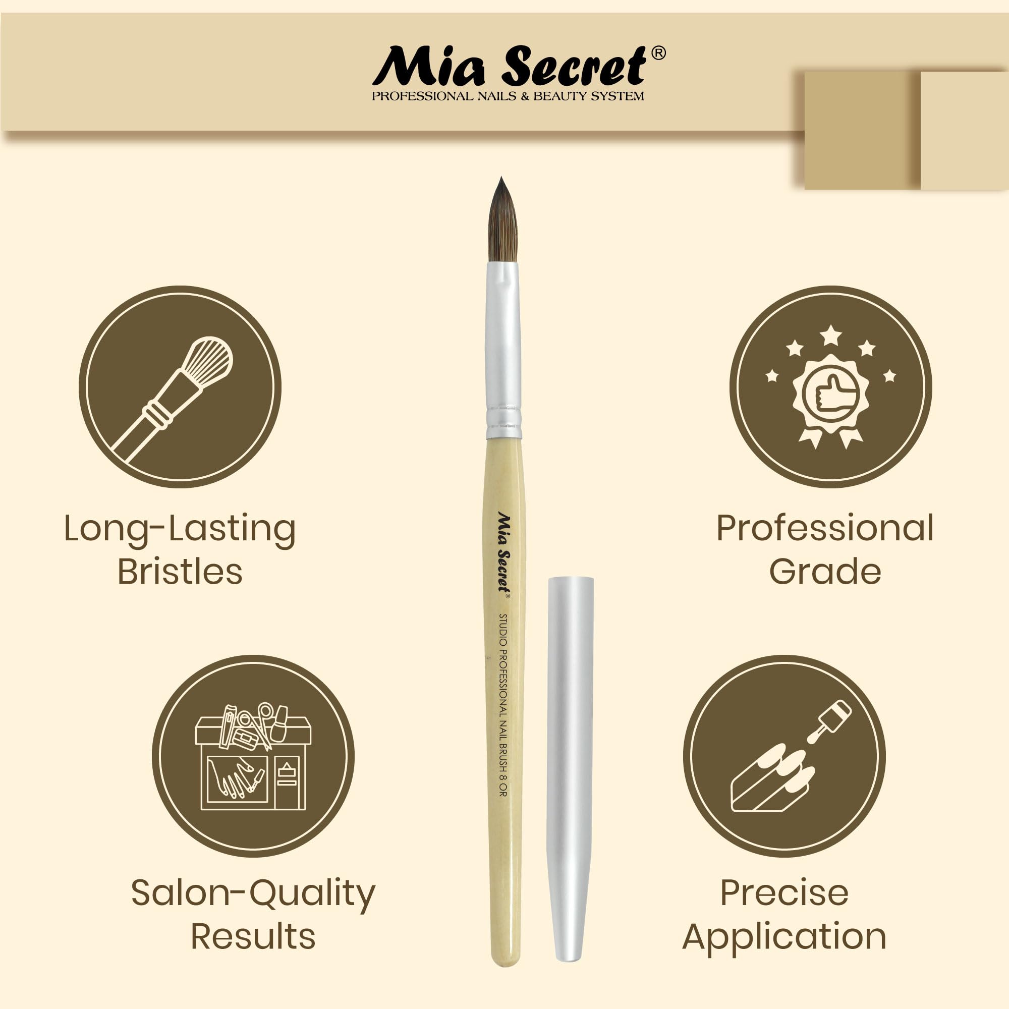 Mia Secret - Pincel - (acrílico) Studio Professional (8 OR)