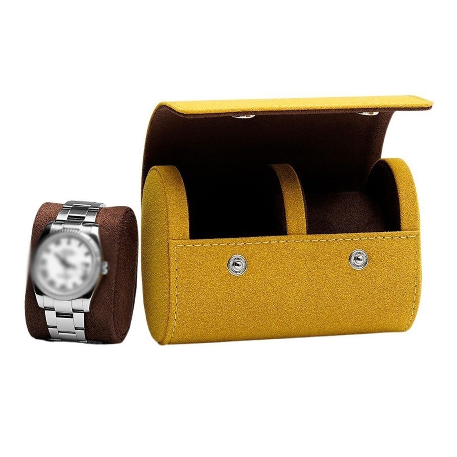 Kp6xLf3gT watch holder box Small and Lightweight Watch Storage Box Simple and Portable Organizer 2 Checkered Holders (excluding Watches)