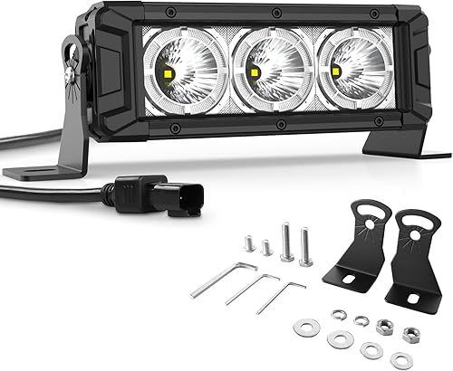 Miniatura 10 de Autofeel Barra de luz LED de 14 pulgadas, 60 W, 6300 lm, luces LED antiniebla para conducción todoterreno con luz de circulación diurna