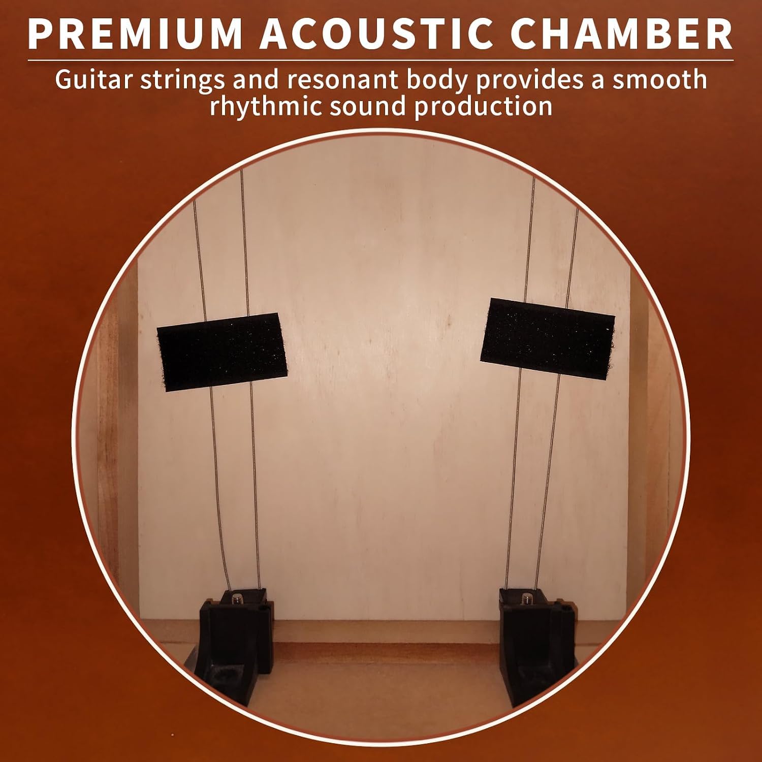 GECKO Cajon Drum Box mit werkzeuglos einstellbaren Gitarrensaiten, Snare- und Basstönen | 32cm kompaktes Schlaginstrument für Anfänger und Profis (CM65Z)