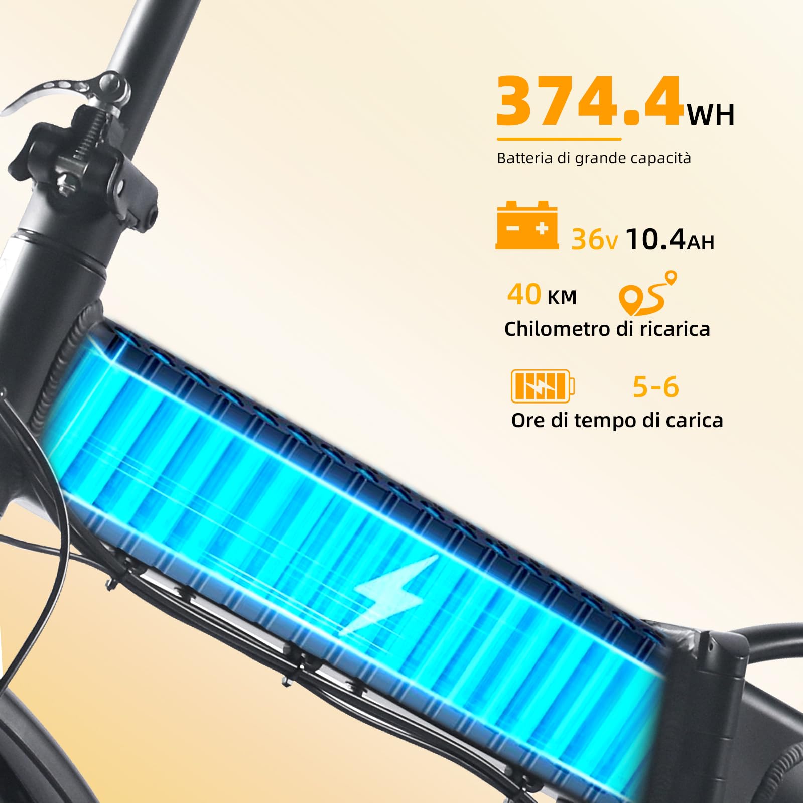 Bici Elettrica Pieghevole 20 Pollici,Bicicletta Elettrica Unisex da 36V 10.4Ah,3.0'' Fat Tire fino a 60 km, Display LCD, Portapacchi posteriore, E-CityBike per Donne e Uomini Adulti