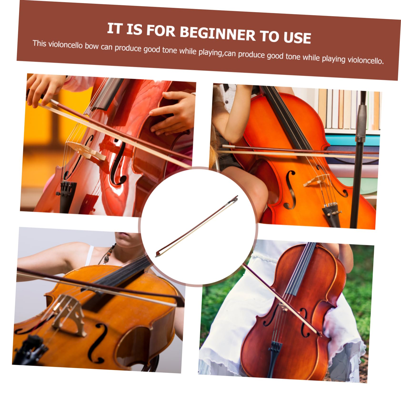 Cellobogen aus Kunsthaar für Violoncello Ausbalanciert und Angenehm in Hand 1 Ersatzbogen für Anfänger und Schüler