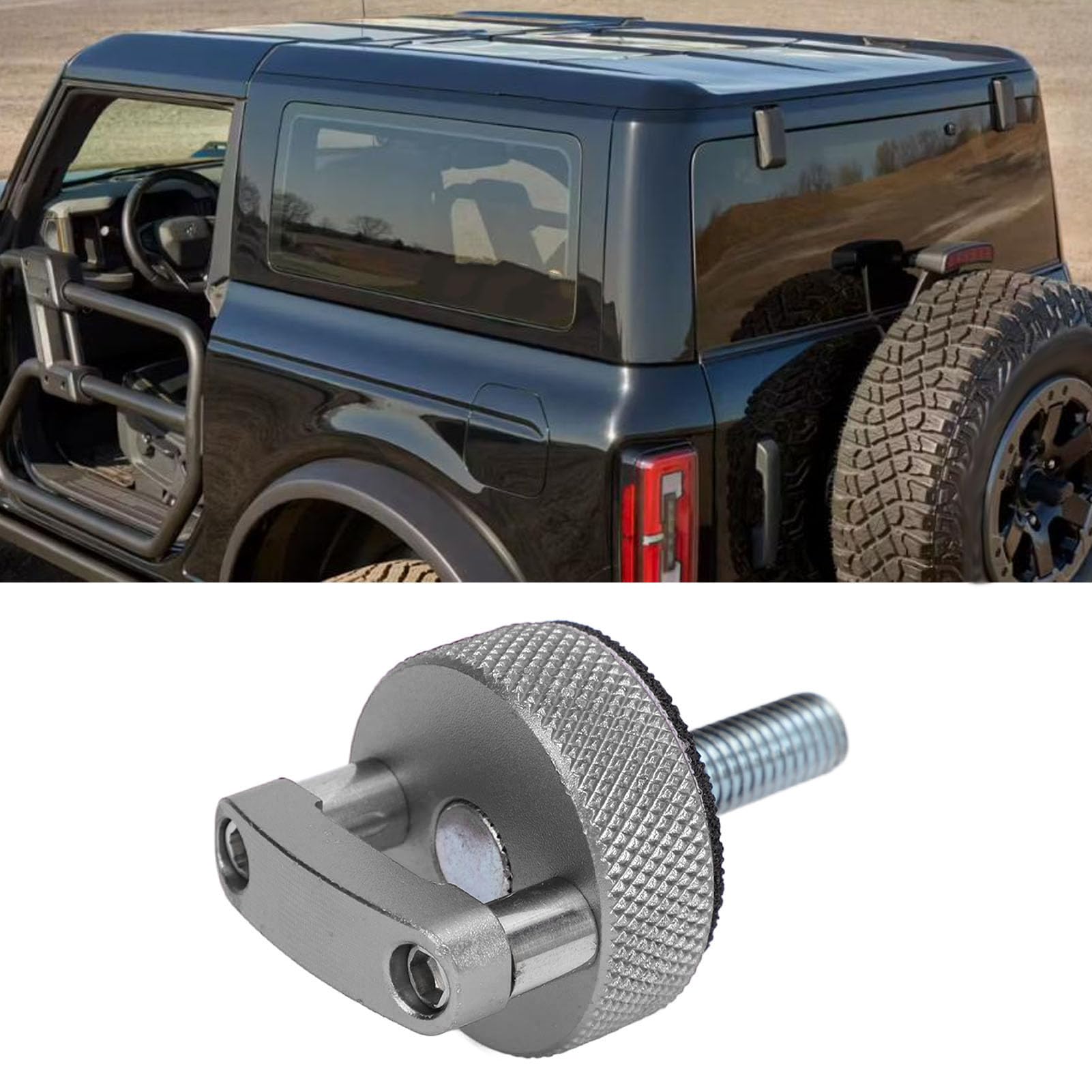 Luocute Śruba Motylkowa Szybkiego Demontażu, Aluminium M8, do Twardego | Quick Removal Bolts with D Ring, Hardtop Thumb Screws for Bronco 2dr 4dr 2021 Onwards