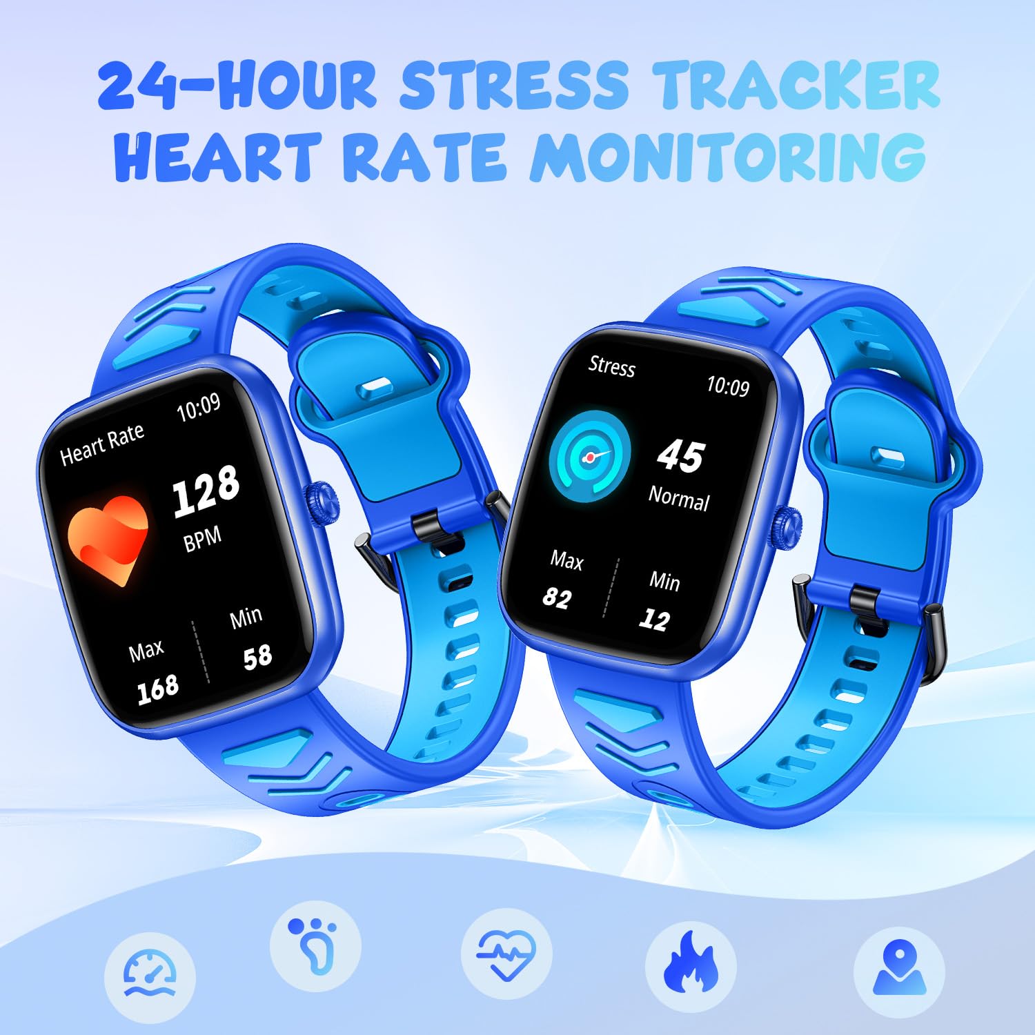 Smartwatch Fitness Orologio Bambini Digitale: 1.75" per Bambini Smart Watch con Contapassi Cronometro Compatibile per Android iOS Impermeabile Monitor Del Sonno Regalo per Ragazzi Ragazze Adolescenti