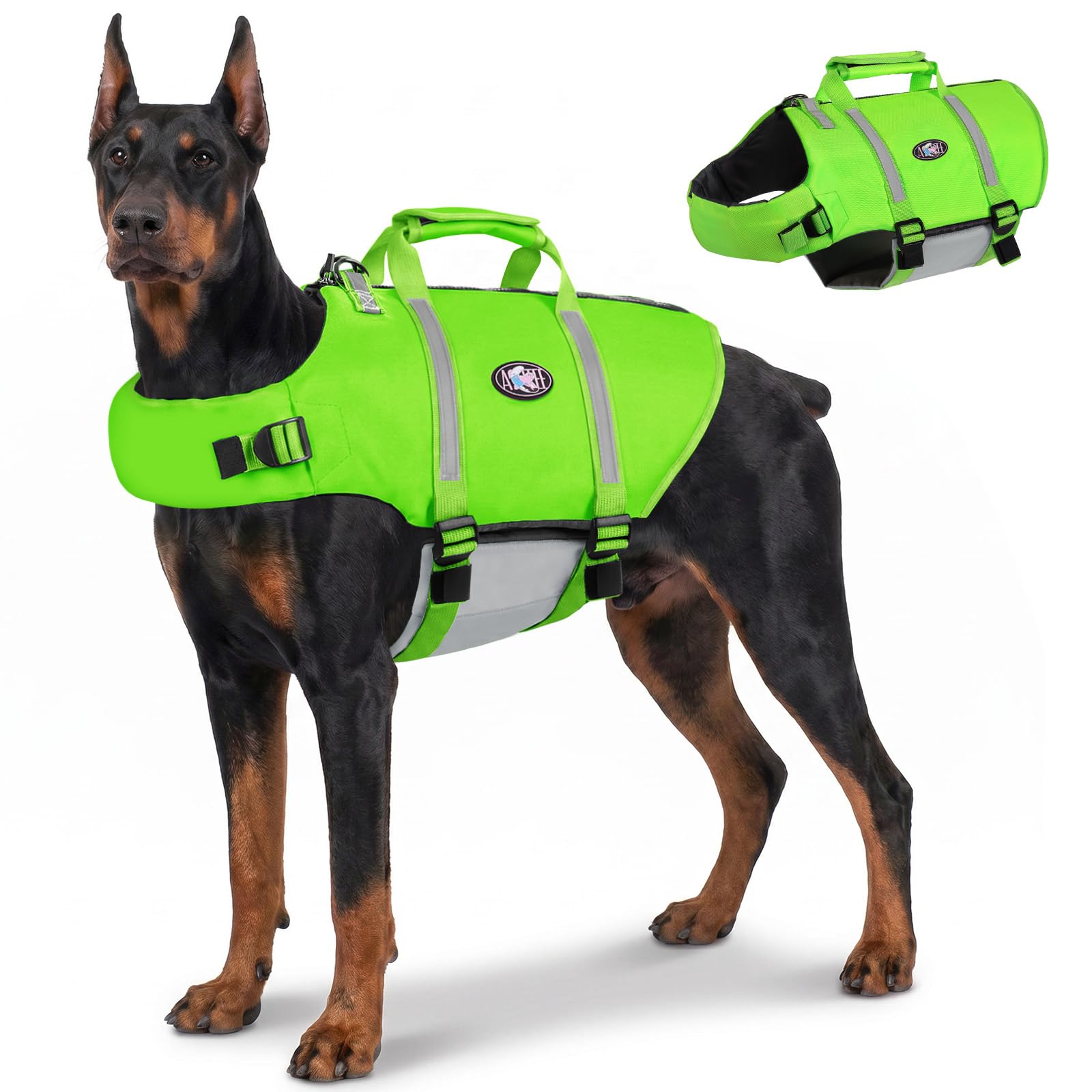 AOFITEE Dog Life Jacket Large, XL Dog Life Vest for Swimming, XL Dogs Swim Vest, High Buoyancy Pet Float Life Preserver with Back Zip and Rescue Handle, Adjustable Dogs Swimming Vest for Large Dogs — image 1