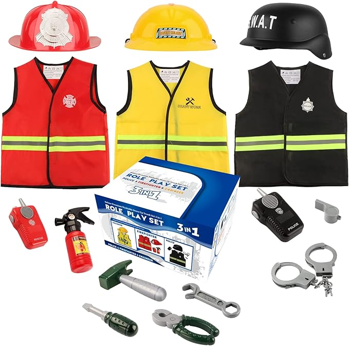 Cocojeci Boys Dress up Trunk Costumes Set,15pcs Pretend