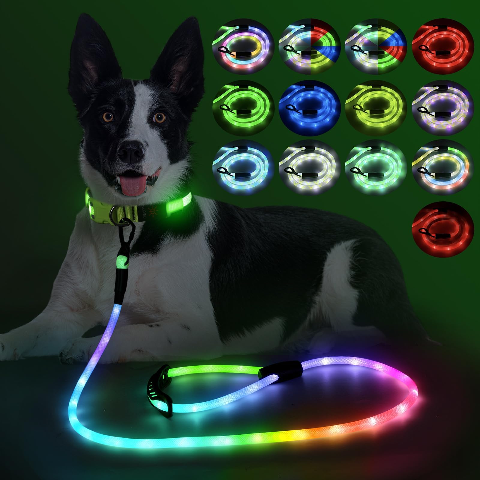 Amazon | YFbrite 光るリード-防水犬用 15段階点滅モード搭載 - 夜間