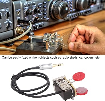 Mini CW Key Automatic Morse Morse Code Keyer Shortwave Morse Telegraph Key Lambic Double Paddle Morse Code Key