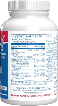 Iron Free Daily Multivitamin for Men and Women, 120 Tablets - AVED Daily Multi Vitamin and Minerals Health Supplement - Vitamins A, C, D, E, Vitamin B Complex, Zinc, Calcium, Magnesium, More