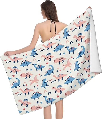 Miniatura 8 de AFHYZY Toallas de playa de microfibra de dinosaurio para adultos, toalla de viaje sin arena, grande, de secado rápido, ligeras, toallas de baño de