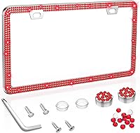 Vista 17 de SHARE&CARE Marco de matrícula brillante para regalos del día de Pascua, cubierta de matrícula de cristal, soporte para placa de automóvil con juego