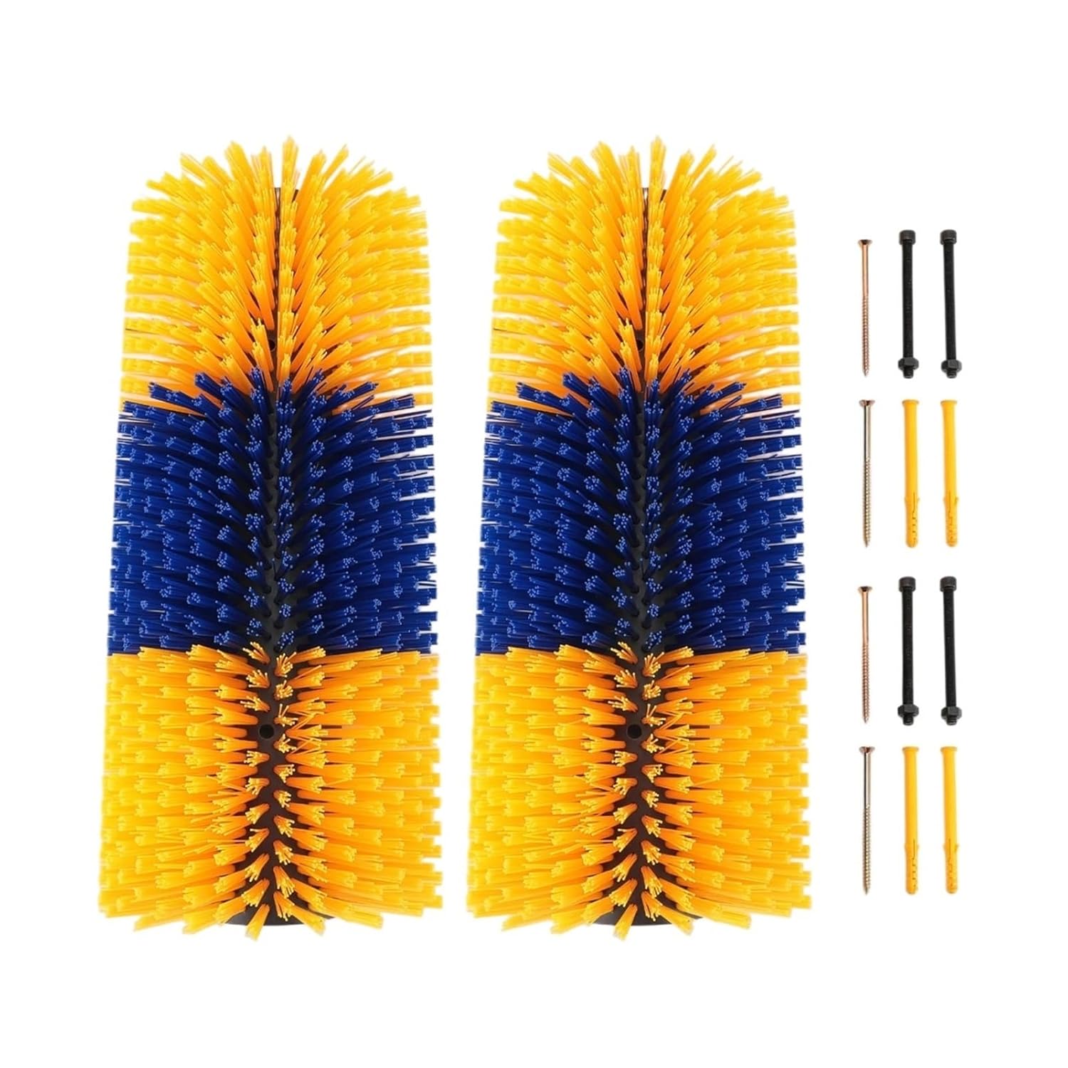 2pcs Animal Brush 17.13in Length For Horse Cattle(Yellow)