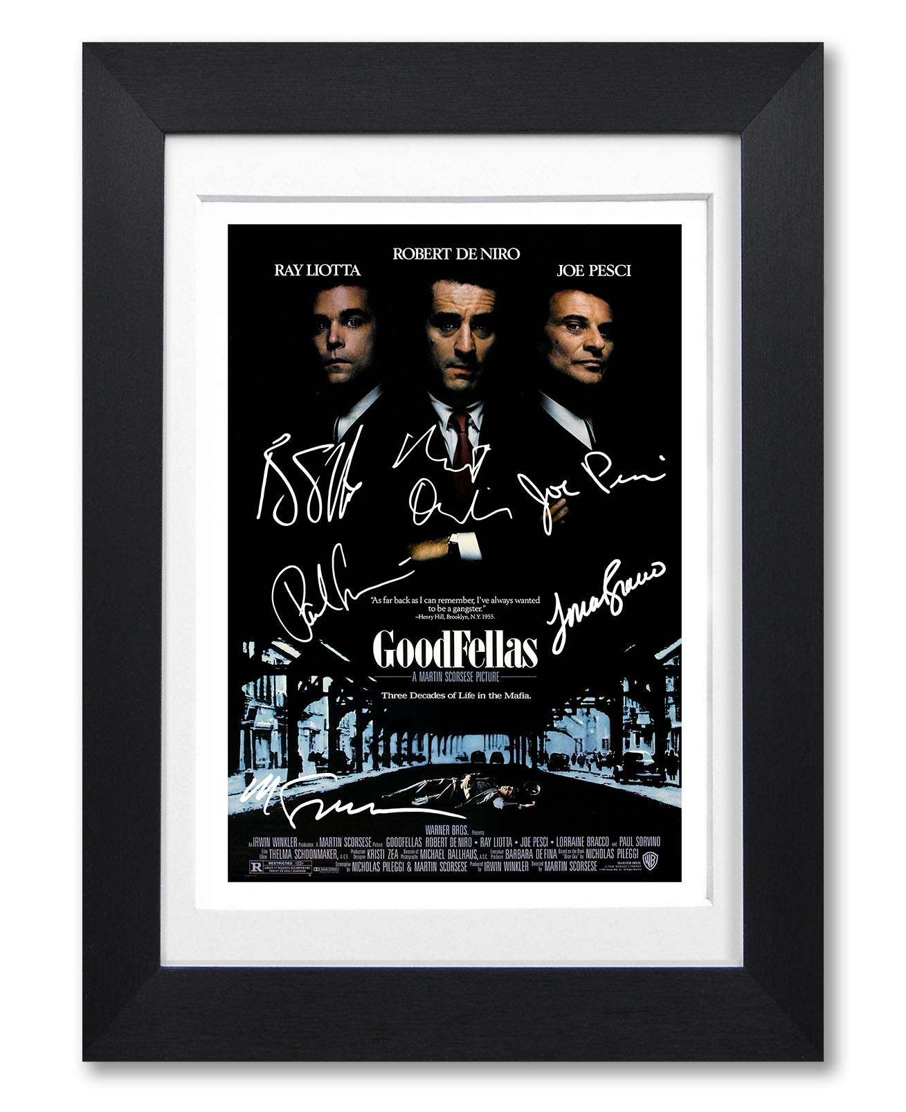 Goodfellas Cast Signed A4 Poster Photo Print Framed Autograph Gift Movie Film (A4 Framed & Mounted)