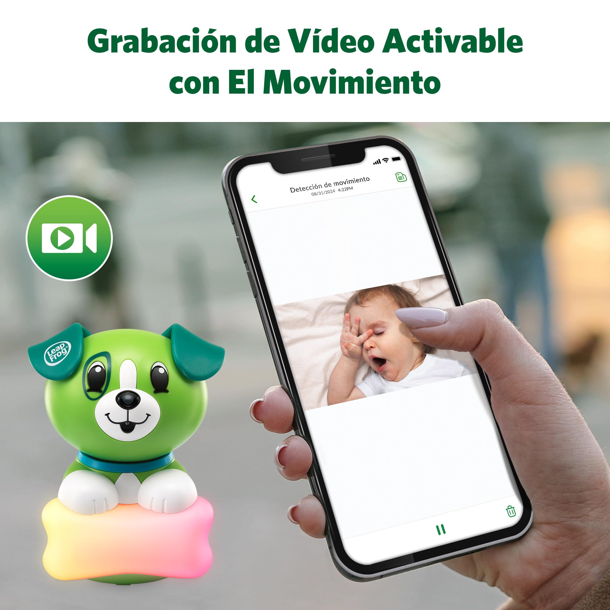 LeapFrog LF2911 Scout Connected Baby Monitor, WI-FI, FHD 1080p, Free App Remote Access, Rotate-Tilt-Zoom, 2-Way Audio, Colour Night Light, Infrared, Melodies, Sound/Motion Alerts