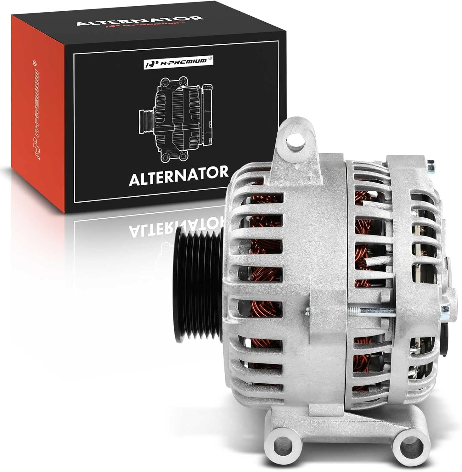 A-Premium Alternator Compatible with Ford Windstar 1999-2003 V6 3.8L, 135Amp 12Volt CW 6-Groove Clutch Pulley, Replace# 4U2Z-10V346-ALRM, XF2U-10300-BC, AFD0060, 40014052, 40014052R