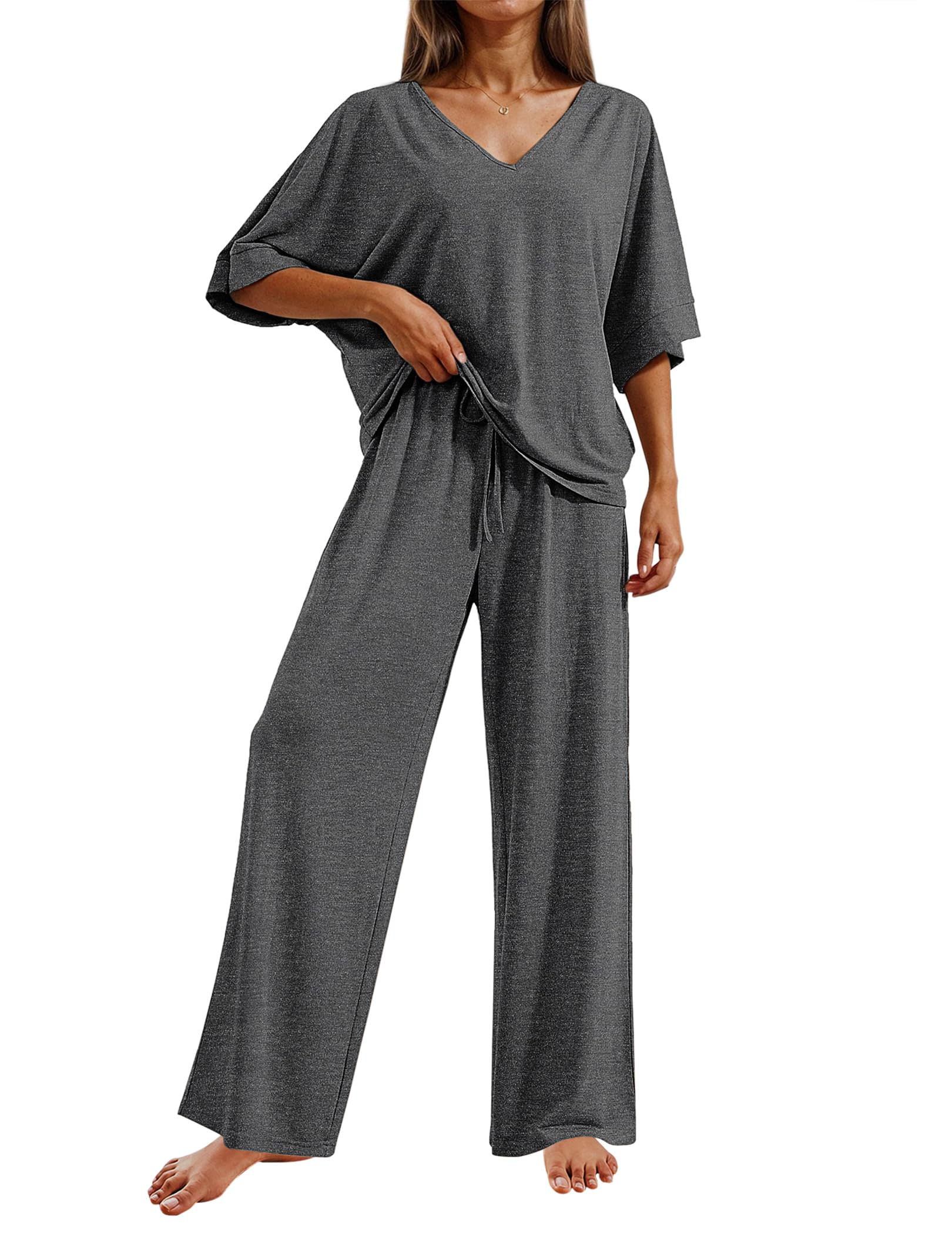 Ekouaer Short Sleeve Pajama Set