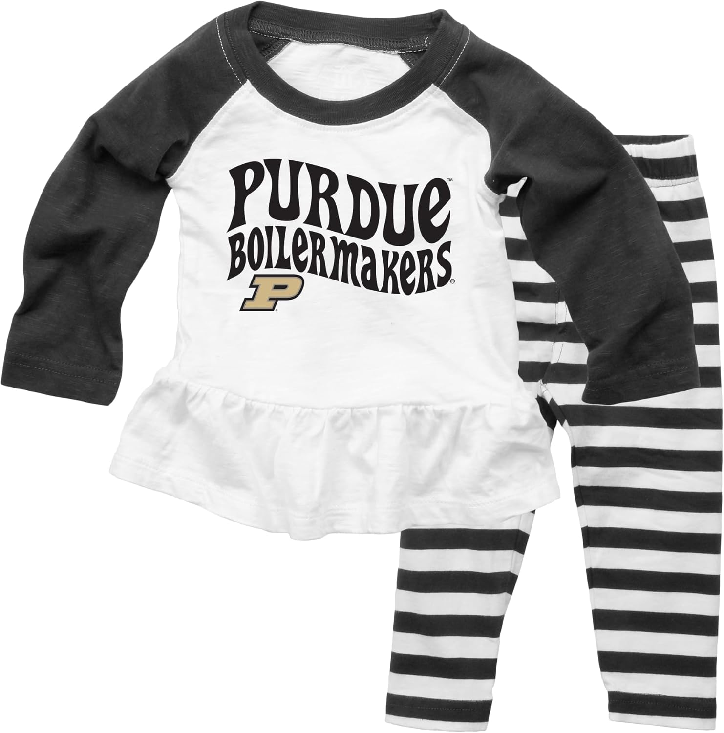 Wes and Willy NCAA Infant Girls Ruffle Raglan Set,