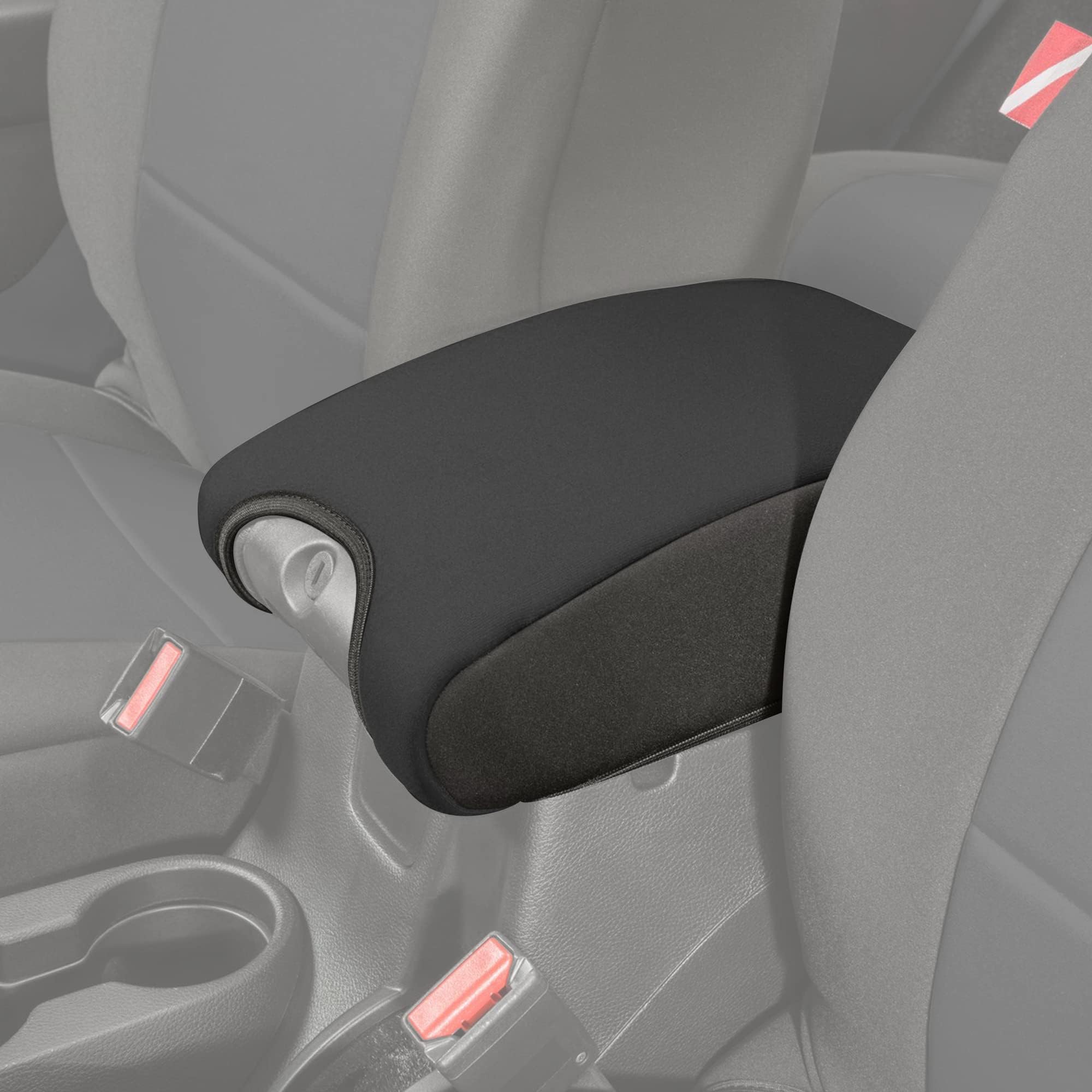 Diver Down Neoprene Center Console Cover - Fits Jeep 2007-2018 JK JKU Wrangler - Cushioned Armrest Cover - Doesn't Burn Your Elbow - Tight Custom Fit - Comfortable Foam Armrest Pad (11-18 Black)