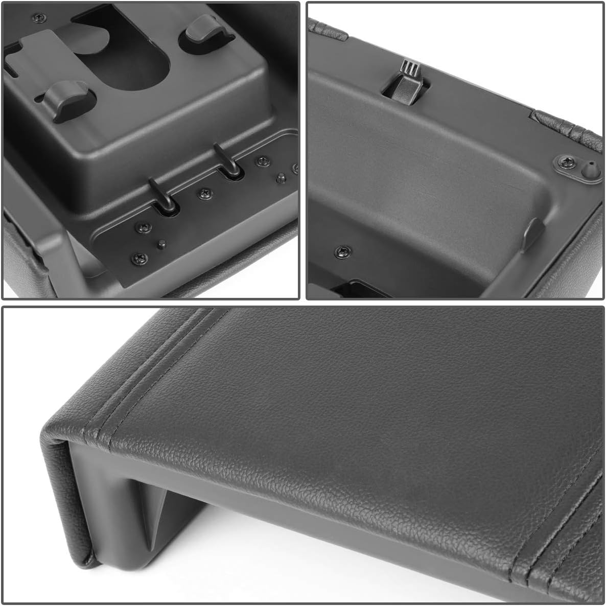 DNA MOTORING GECS-004-BK Center Console Arm Rest Lid Latch Kit Replacement Compatible with 04-08 F150 / 06-08 Mark LT, Ebony Black