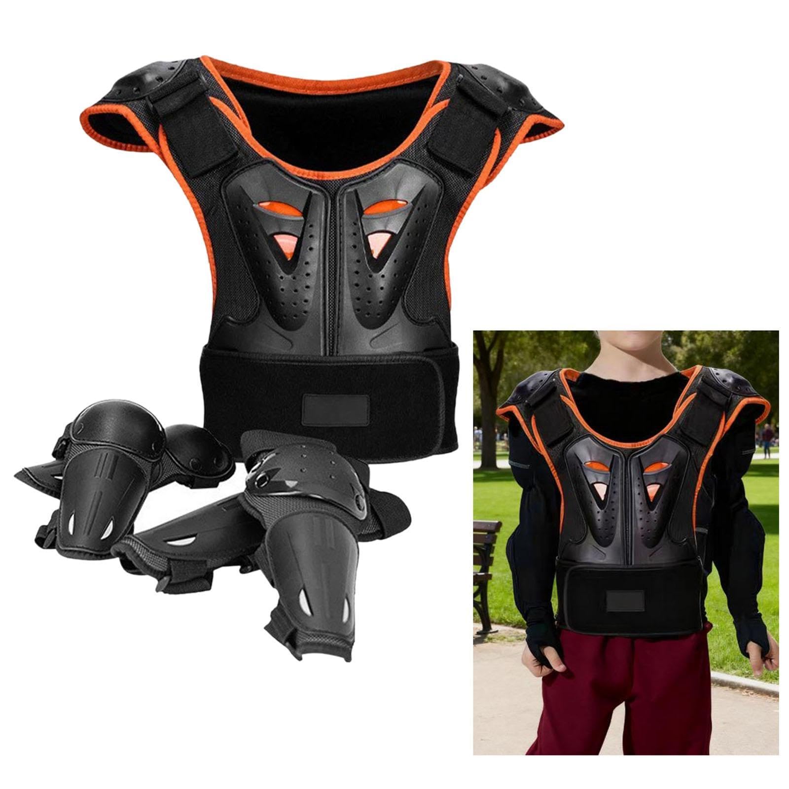 rockible Combinaison de Protection pour Enfants, Protection de la Poitrine, de la Colonne vertébrale, du Dos, des genouillères et des coudières pour Le
